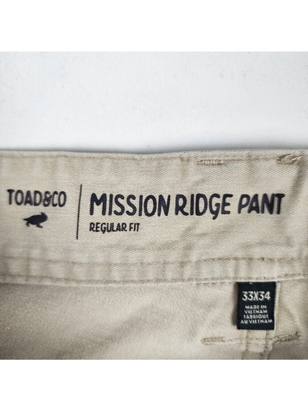 Toad & Co Pants Mens 33x33 Beige Mission Ridge Regular Fit View 4